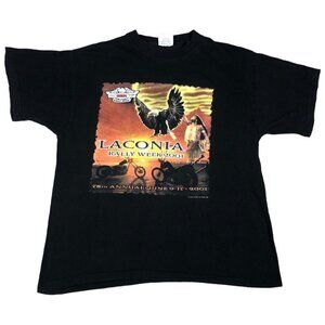 Vintage 2001 Laconia Motorcycle Bike‎ Rally Shirt Adult Size Medium